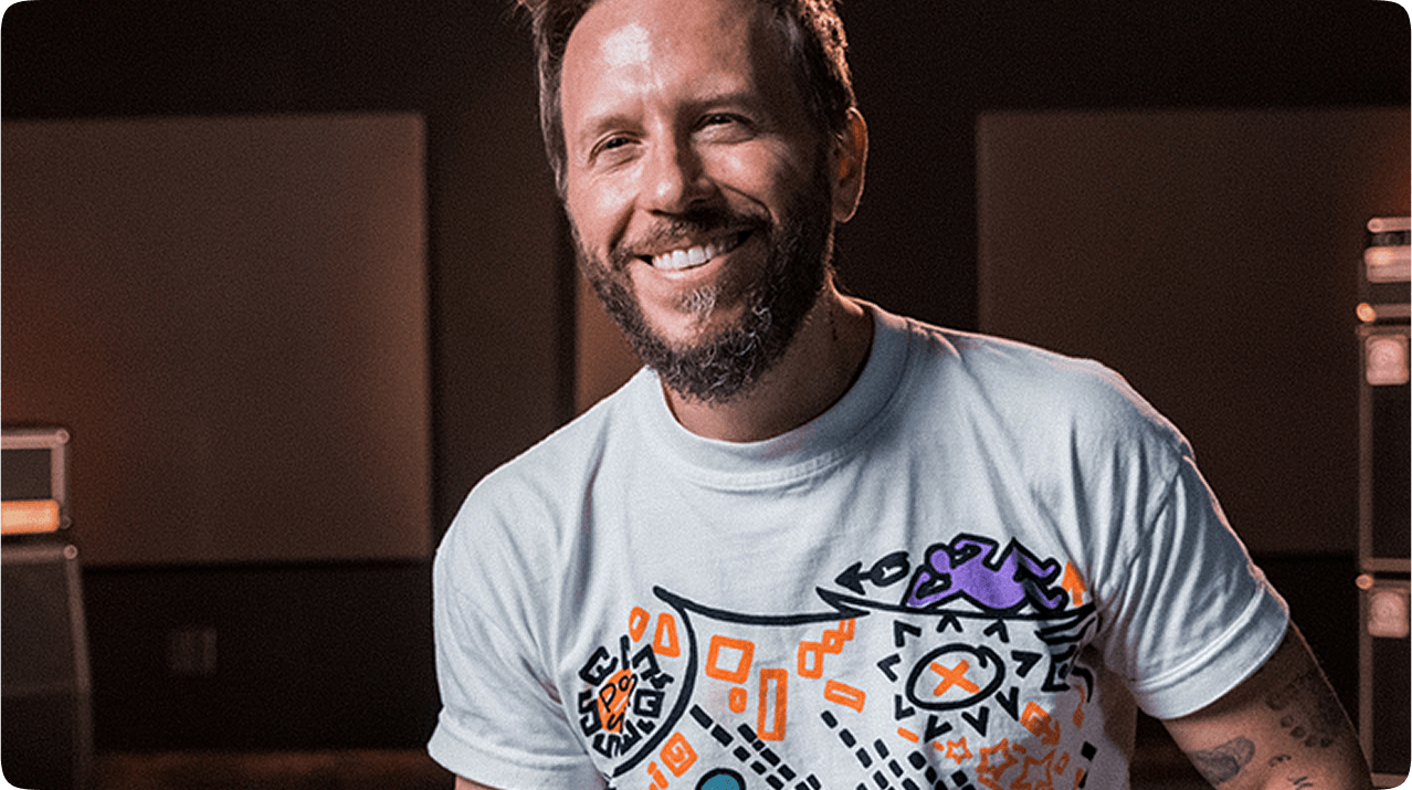 Smiling man in a studio